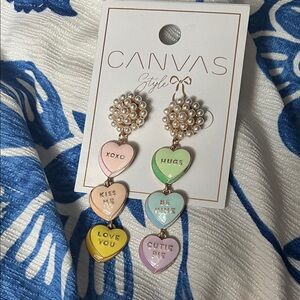 Heart Conversation Hearts Drop Earrings